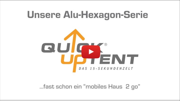 Aufbauvideo für Faltzelte von QUICKUPTENT der ALU-HEXAGON-Serie