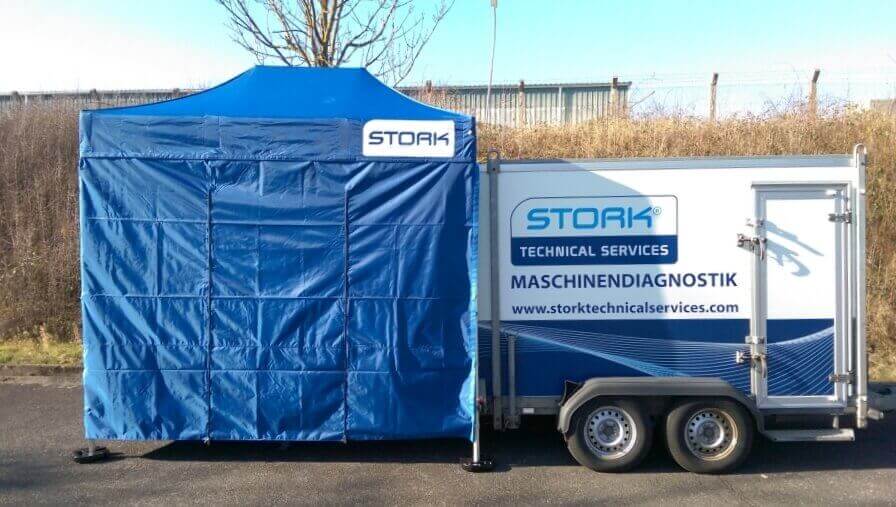 2x3m QUICKUPTENT Faltzelt mit verlängerten Pfosten als Montagezelt